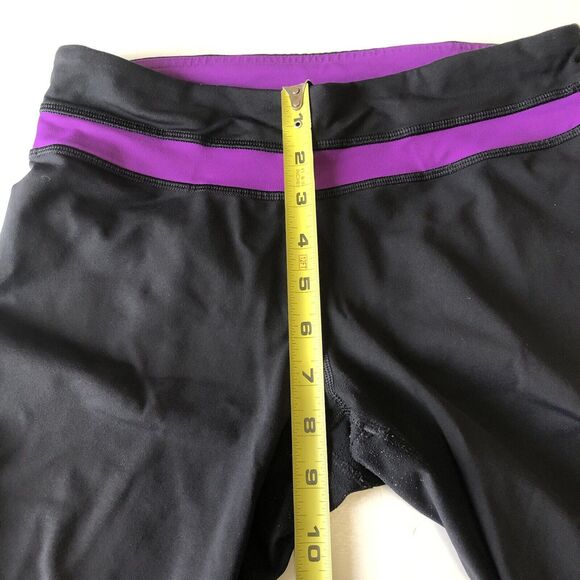 LULULEMON Womens Capri Leggings Black Purple Racing Size 6 - Picture 6 of 12